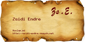 Zsidi Endre névjegykártya